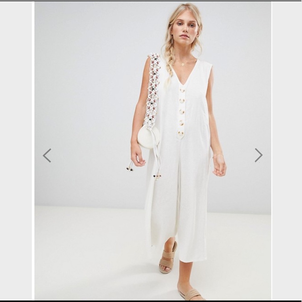 Zulu & Zephyr Kate Beach Jumpsuit Cream ASOS